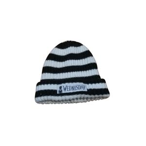 Striped Black and White Womens Beanie